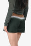 Prada 2020 Brown/Green Ombre Pleated Shorts Size 40