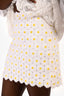 Dolce & Gabbana White/Yellow Daisy Appliqué Mini Skirt Size 42