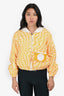 Fendi x Kway Yellow/ White Zucca Houdini Print Reversible Rain Coat Size S