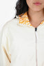 Fendi x Kway Yellow/ White Zucca Houdini Print Reversible Rain Coat Size S