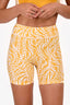 Fendi X Kway Yellow/ White Zucca Houdini Print Crop Top + Biker Short Set Size 38