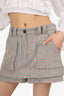 Maje Cream/Orange Checked Skort Size 38