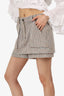 Maje Cream/Orange Checked Skort Size 38
