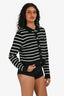 Le Malle Sezane Black/White Striped Collared Sweater Size XS