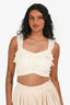 For Love & Lemons Cream Knit Pearl Crop Top Size XS