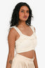 For Love & Lemons Cream Knit Pearl Crop Top Size XS