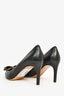 Salvatore Ferragamo Black Leather Bow Pumps Size 6