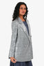 Jason Wu Grey Sequin/Tartan Pattern Double Breasted Blazer Size XS