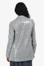 Jason Wu Grey Sequin/Tartan Pattern Double Breasted Blazer Size XS