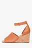 Vince Brown Leather Wedge Sandals Size 36.5
