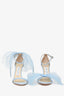 Jimmy Choo Blue Asymmetrical Bow Averly 100 Heels Size 35