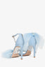 Jimmy Choo Blue Asymmetrical Bow Averly 100 Heels Size 35