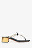 Rene Caovilla Black Leather/Faux Pearl Sandals Size 34.5