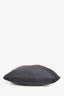 Hermès Navy Canvas Red Logo Tan Leather 'Aline' Grooming Bag