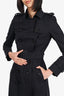 Burberry Black Double Breasted Belted Trench Coat Size 38