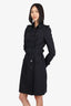 Burberry Black Double Breasted Belted Trench Coat Size 38