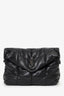 Saint Laurent So Black Monogram Chevron Quilt Matelassé Medium Loulou Puffer Bag