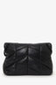 Saint Laurent So Black Monogram Chevron Quilt Matelassé Medium Loulou Puffer Bag