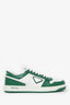 Prada White/Green Leather Downtown Sneaker Size 39.5