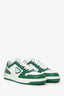 Prada White/Green Leather Downtown Sneaker Size 39.5