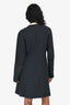 Chloe Navy/Pink Silk Quarter Button Long Sleeves Mini Dress Size 38