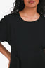 No. 21 Black Short Sleeves Bow Detail Mini Dress Size 40