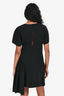 No. 21 Black Short Sleeves Bow Detail Mini Dress Size 40