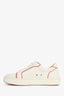 Christian Louboutin White/Red Leather Platform Sneakers Size 39