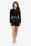 Balmain Black Tweed Logo Mini Shorts Size 34