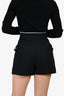 Balmain Black Tweed Logo Mini Shorts Size 34