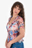 Pre-Loved Chanel™ Pink/Blue Floral Silk Sheer Blouse Size 38