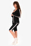 Pre-Loved Chanel™ Black/Pink Detail Knit Cardigan + Capri Set Size 38
