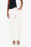 Brunello Cucinelli White Cotton Barrel Leg Pants Size 6