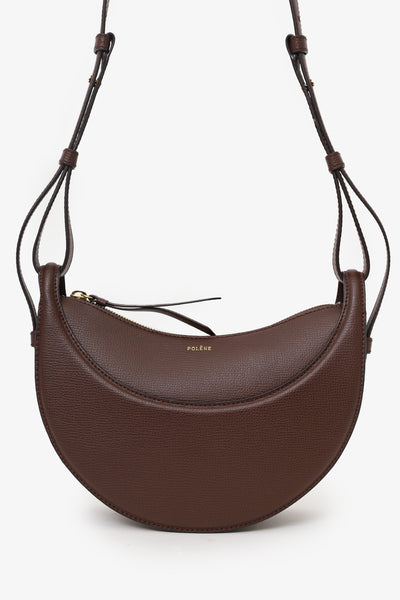 Polène Dark Brown Leather Numero Dix Sandalwood Shoulder Bag