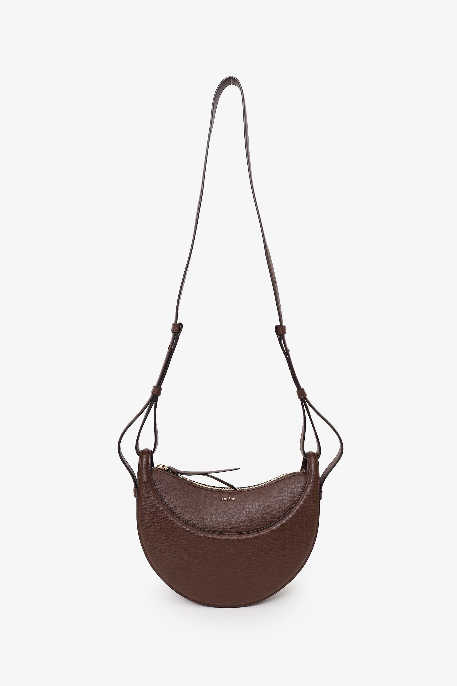 n ブラウン ポレーヌ Polène Dark Brown Leather Numero Dix Sandalwood Shoulder Bag