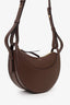 Polène Dark Brown Leather Numero Dix Sandalwood Shoulder Bag