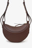 Polène Dark Brown Leather Numero Dix Sandalwood Shoulder Bag