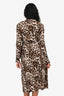 Diane von Furstenberg Brown Leopard Print Long Sleeve Wrap Dress Size 4
