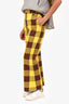 Acne Studio Yellow/Brown Check Mini Flare Legged Pants Size XS