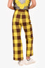 Acne Studio Yellow/Brown Check Mini Flare Legged Pants Size XS
