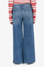 Brandon Maxwell Blue Denim Wide Legged Jeans Size 27