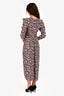 Isabel Marant Purple/Black Silk Patterned Albi Long Sleeves Midi Dress Size 36