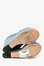 Sergio Rossi Light Blue Denim Criss Cross Wedges Size 37.5