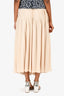 Weekend Max Mara Cream Pleated Midi Skirt Size XS
