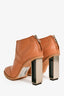 Hermès Brown Leather Wingtip Short Boots Size 37