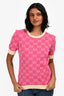 Gucci Pink/Beige GG Jacquard Knit Top Size S