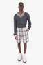 Thom Browne Black/White Plaid Print Shorts Size 40