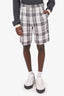 Thom Browne Black/White Plaid Print Shorts Size 40