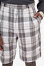 Thom Browne Black/White Plaid Print Shorts Size 40