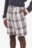 Thom Browne Black/White Plaid Print Shorts Size 40